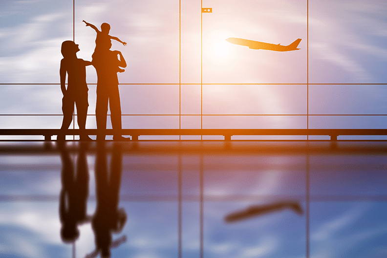 child and airplane silhouette